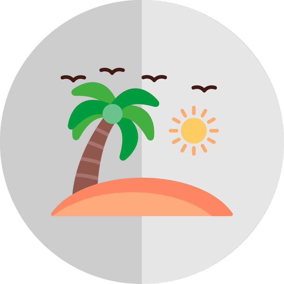 playa plano escala icono vector