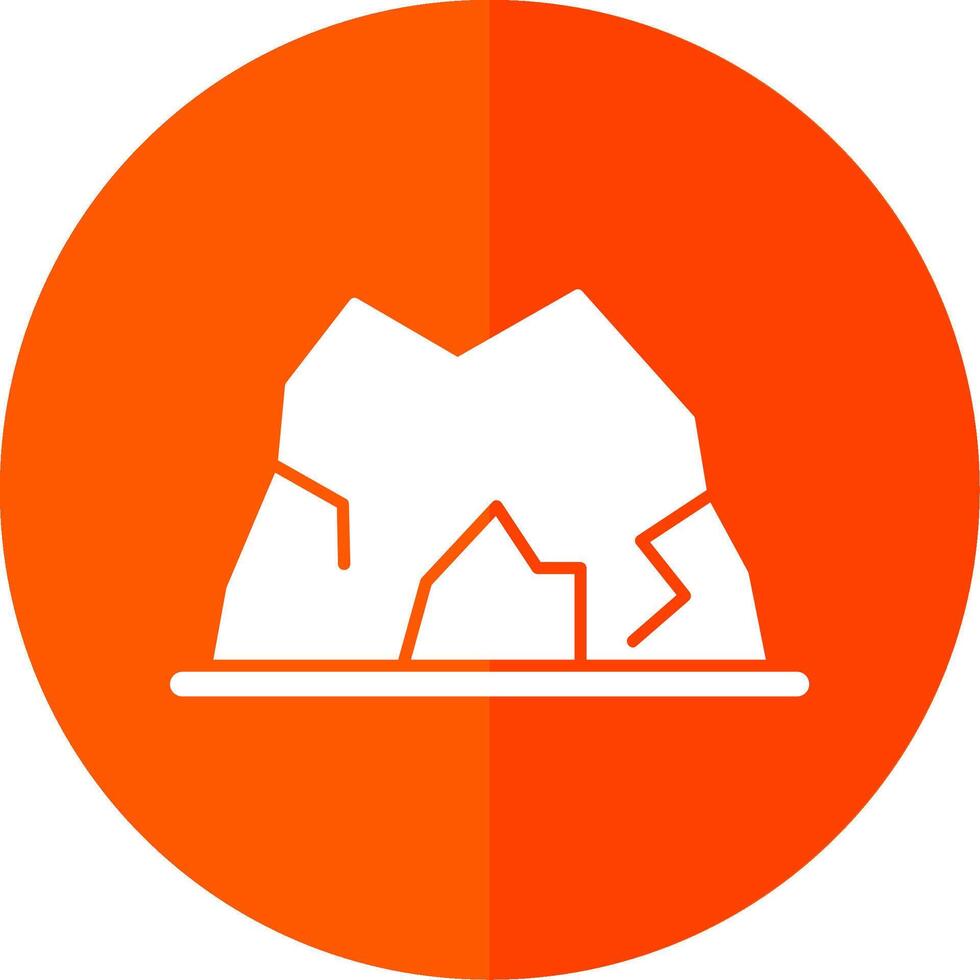 Cave Glyph Red Circle Icon vector