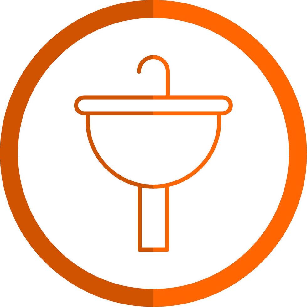 Sinking Line Orange Circle Icon vector