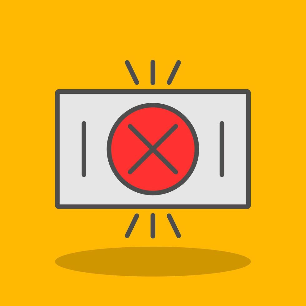 Red Card Filled Shadow Icon vector