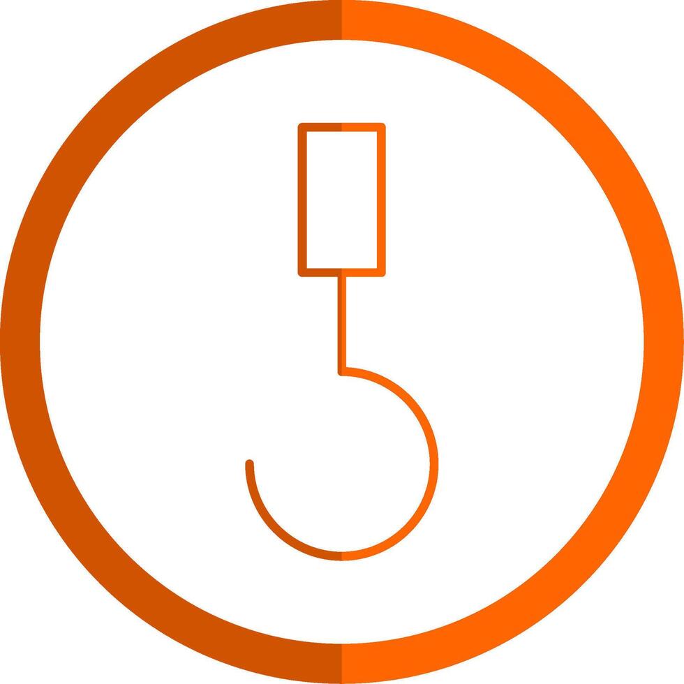 Hook Line Orange Circle Icon vector