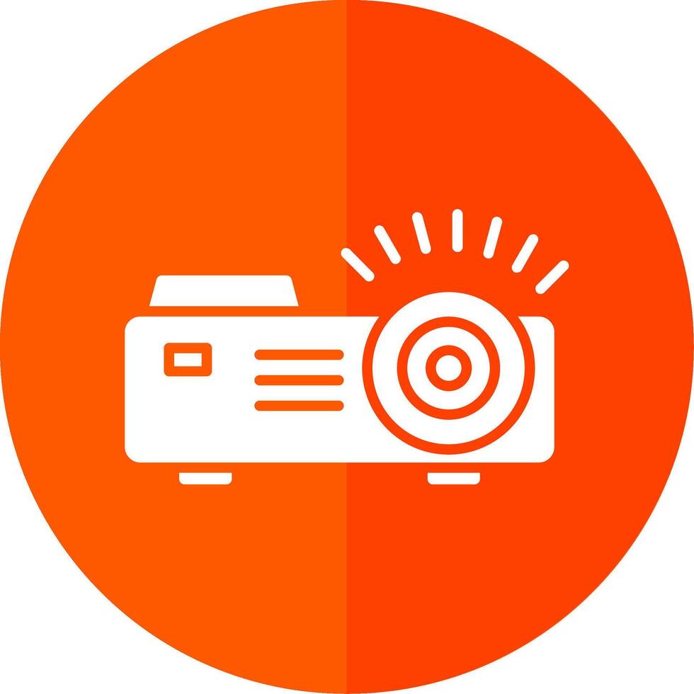 Projector Glyph Red Circle Icon vector