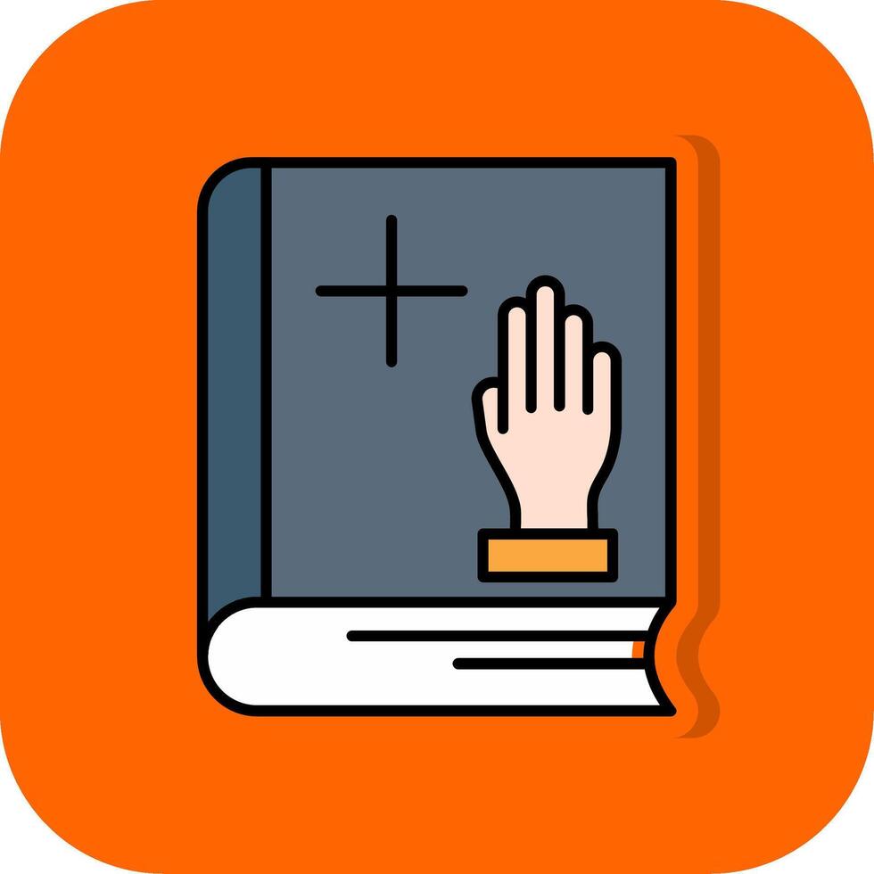 Oath Filled Orange background Icon vector