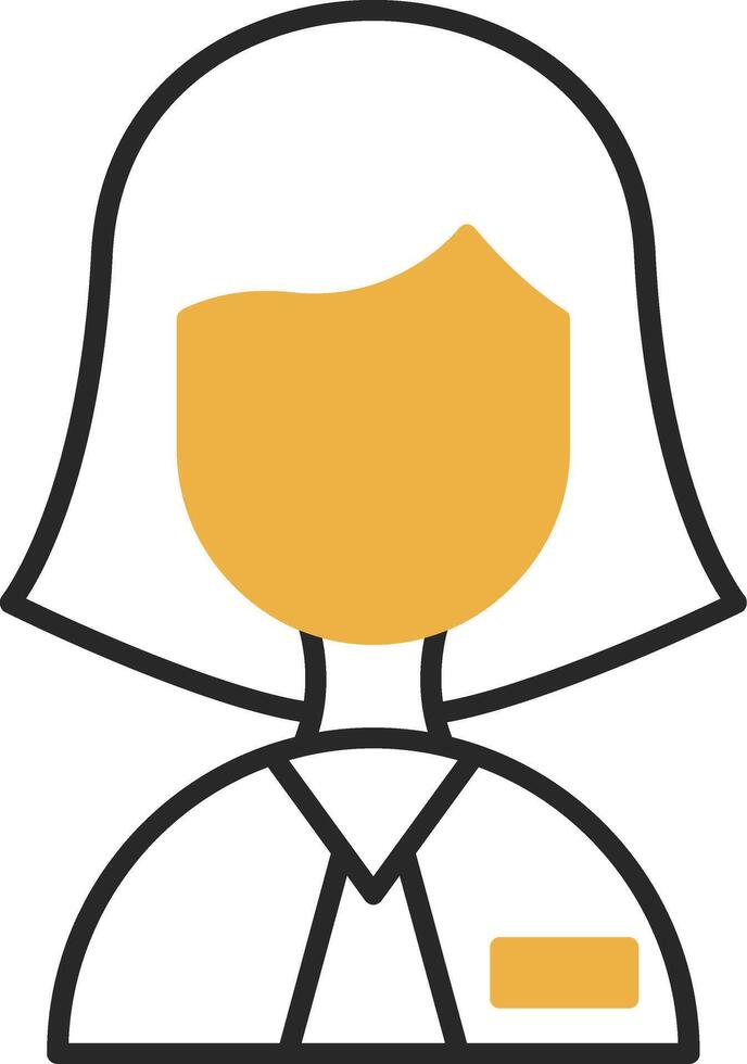 Lady Teacher Skined Filled Icon vector