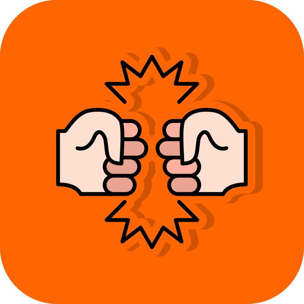 Fighting Filled Orange background Icon vector