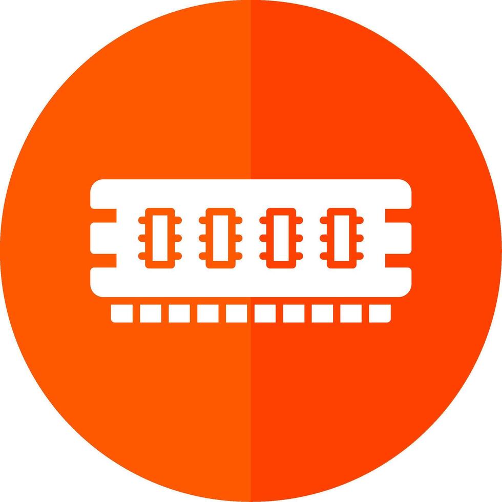 Ram Glyph Red Circle Icon vector