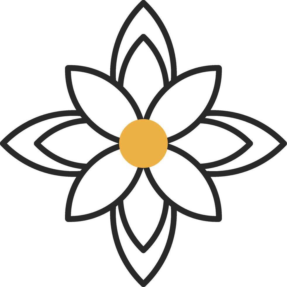 Poinsettia Skined Filled Icon vector