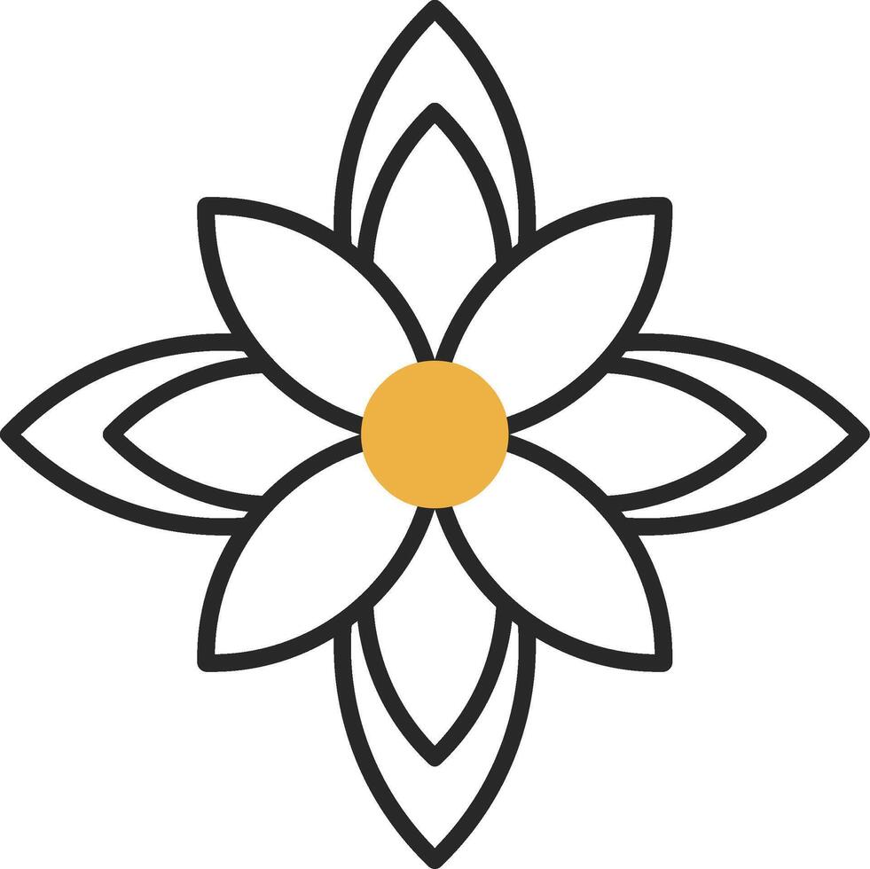 flor de pascua desollado lleno icono vector