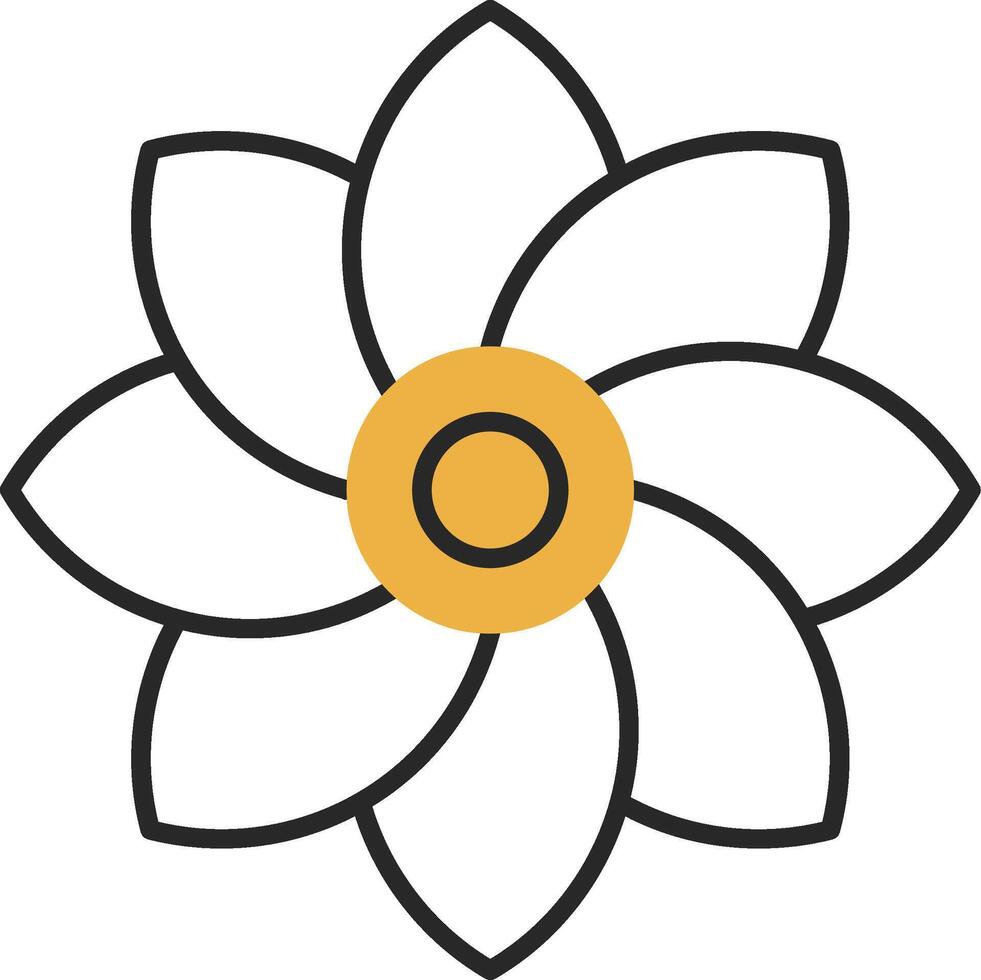 Flower Skined Filled Icon vector