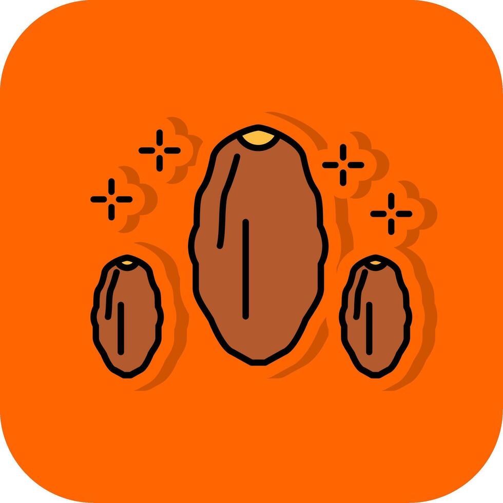 Dates Filled Orange background Icon vector