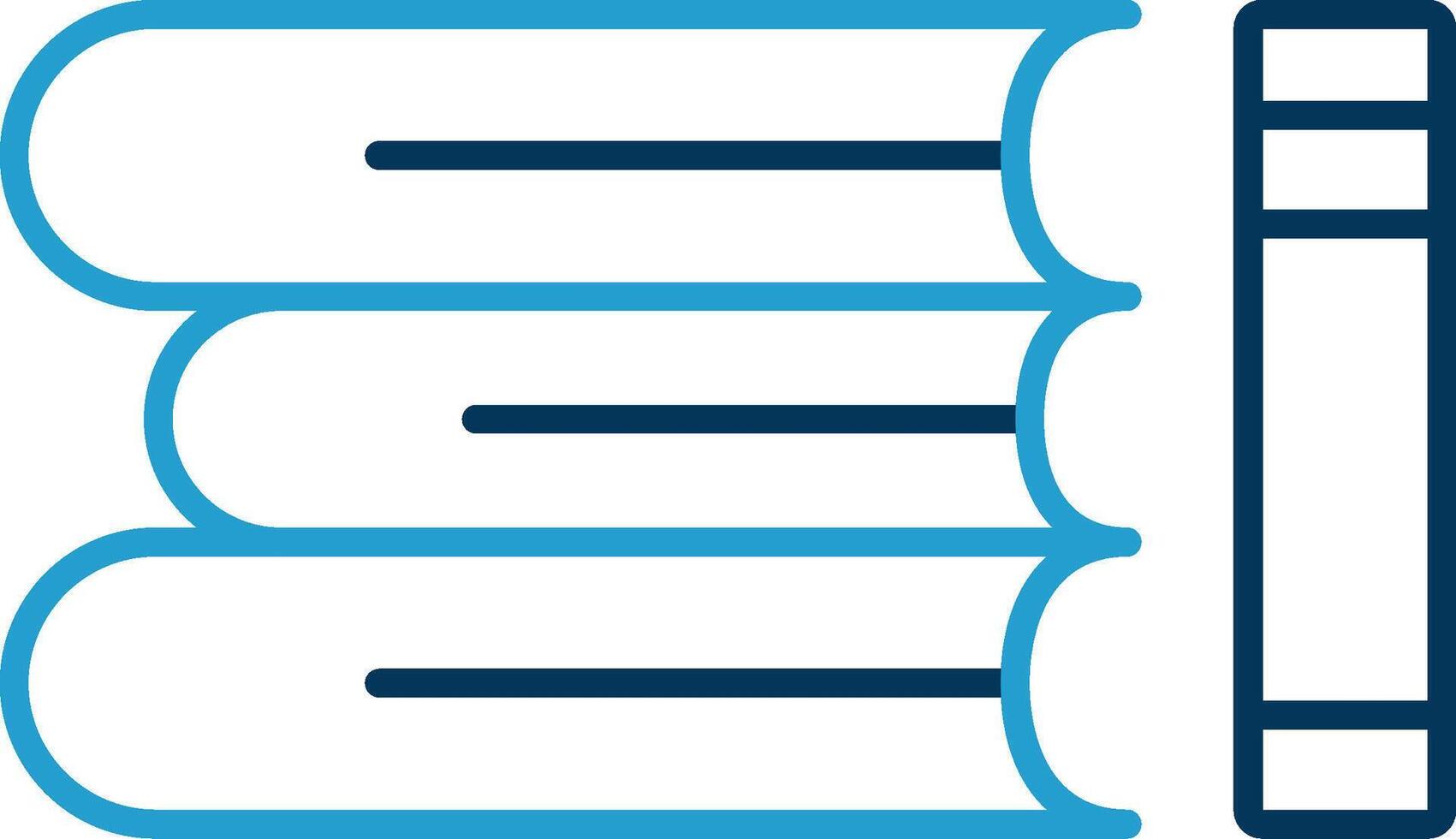 Book Stack Line Blue Two Color Icon vector