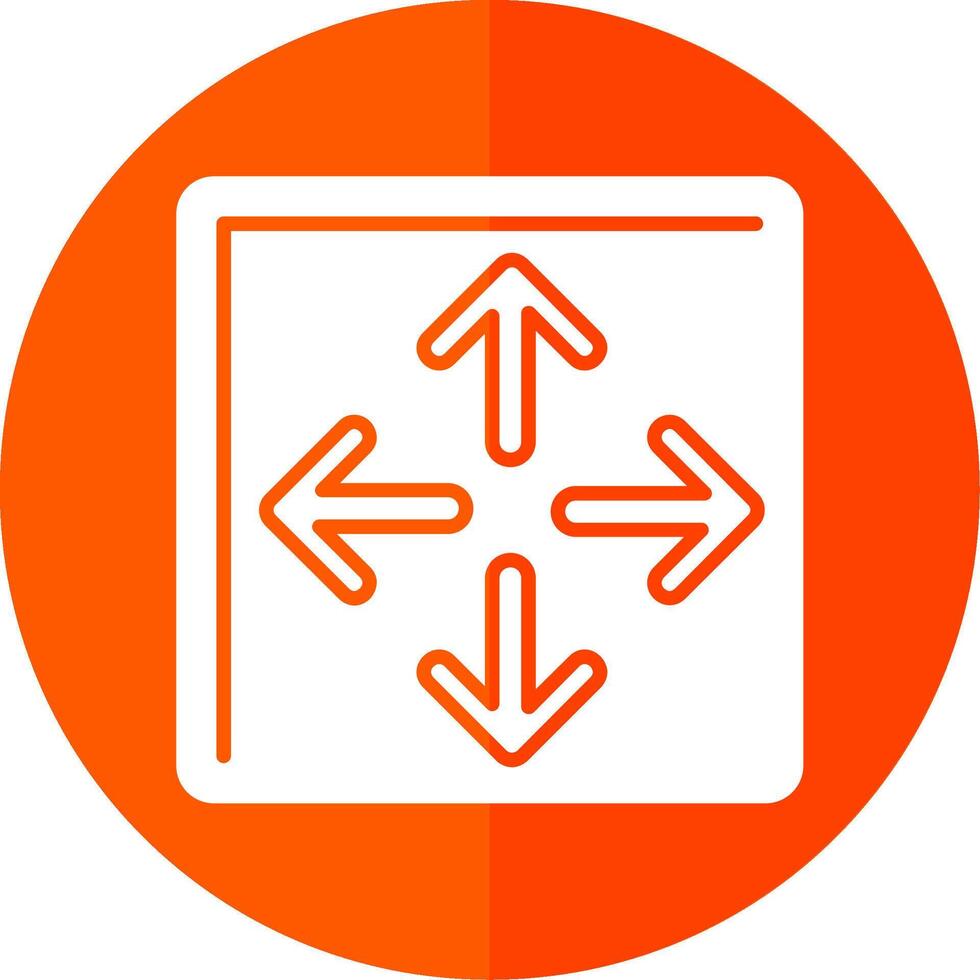Maximize Glyph Red Circle Icon vector