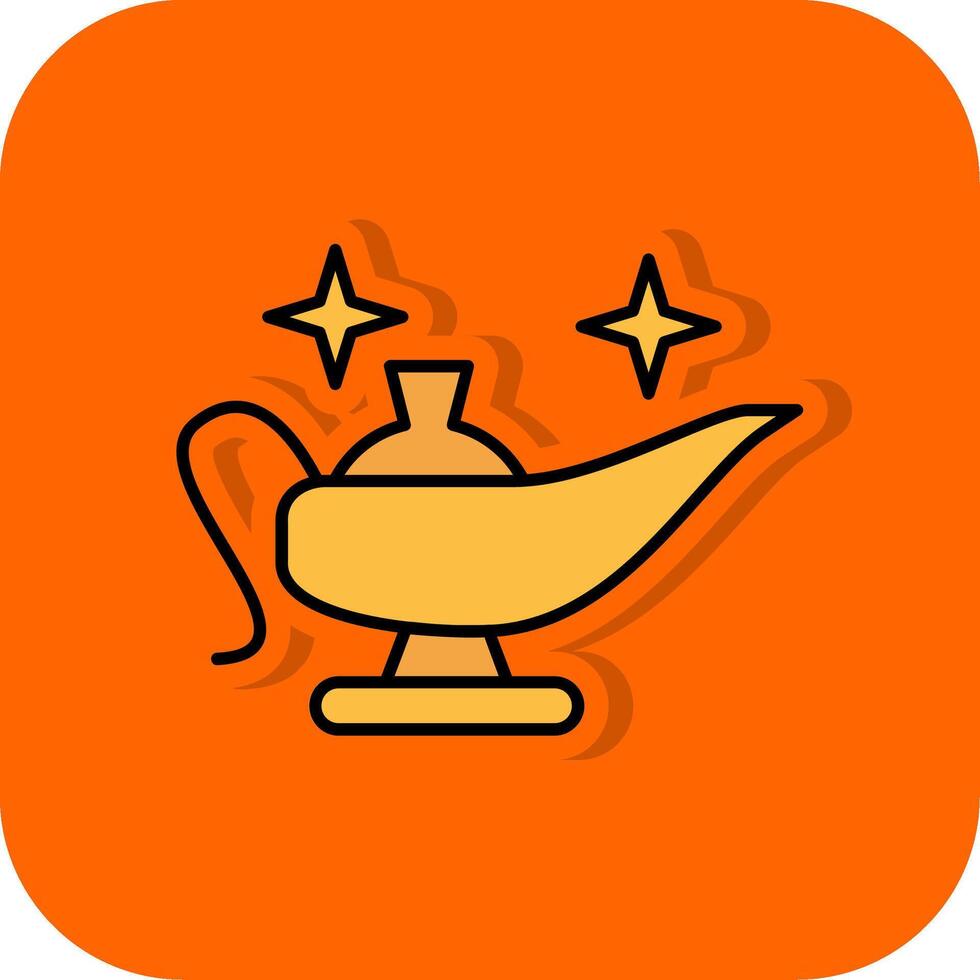 Magical Lamp Filled Orange background Icon vector