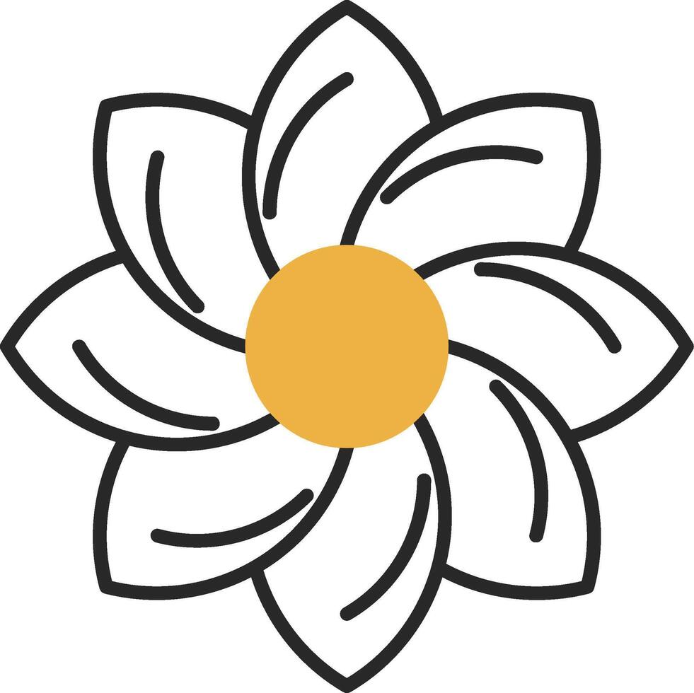 floral diseño desollado lleno icono vector