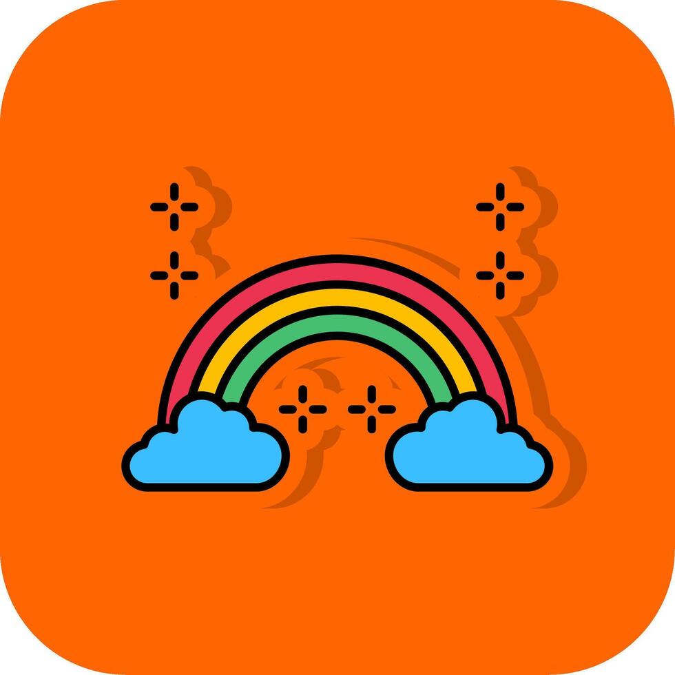 arco iris lleno naranja antecedentes icono vector