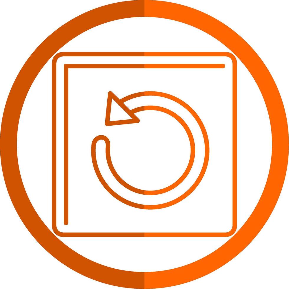 Undo Line Orange Circle Icon vector