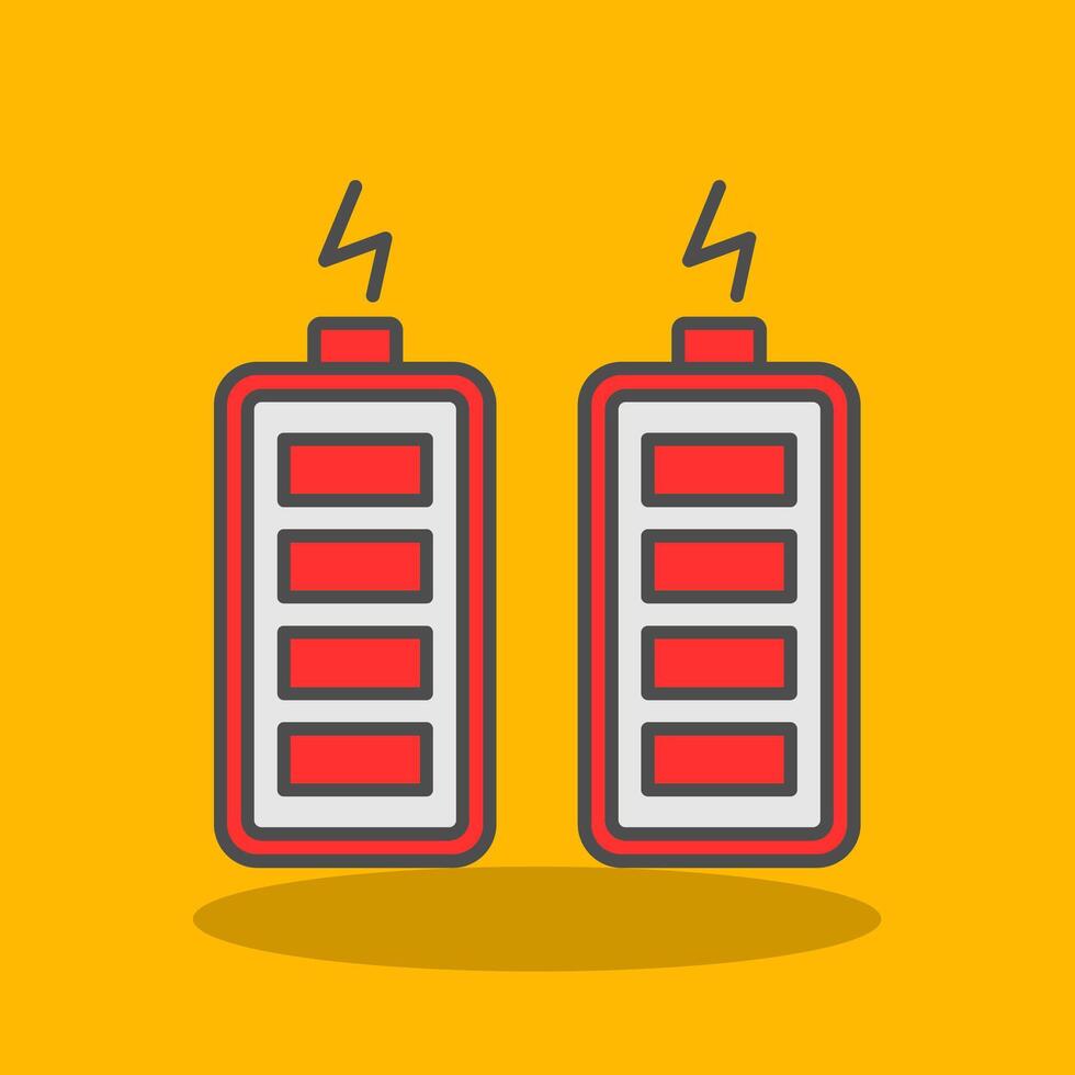 Batteries Filled Shadow Icon vector