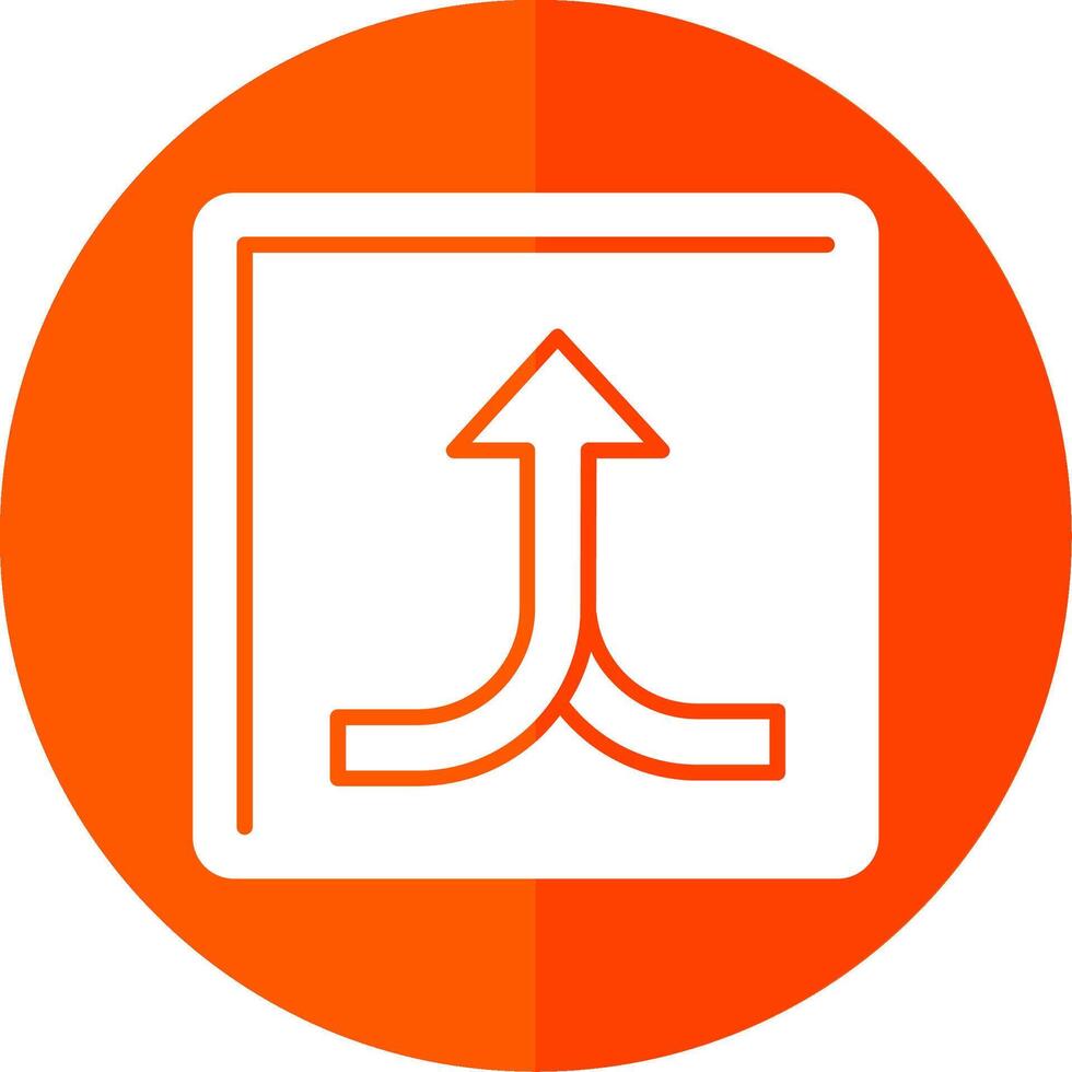 Split Glyph Red Circle Icon vector