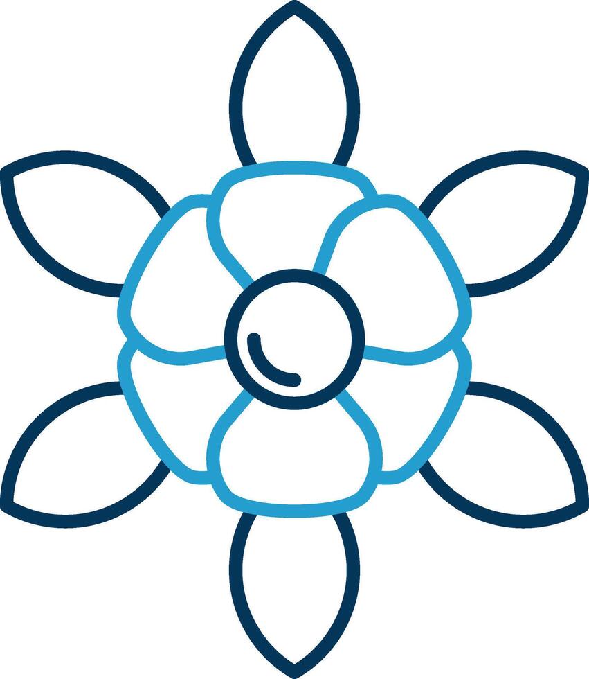 Daffodil Line Blue Two Color Icon vector