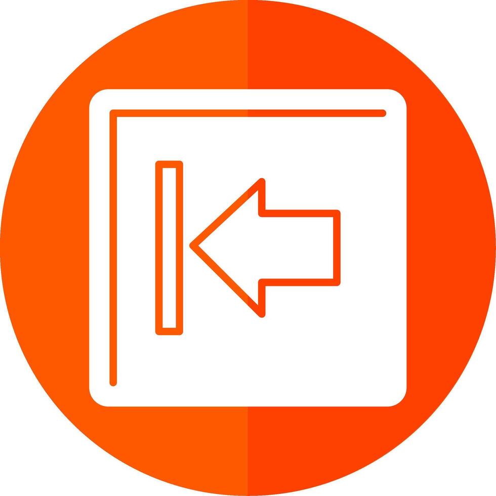 Left Arrow Glyph Red Circle Icon vector