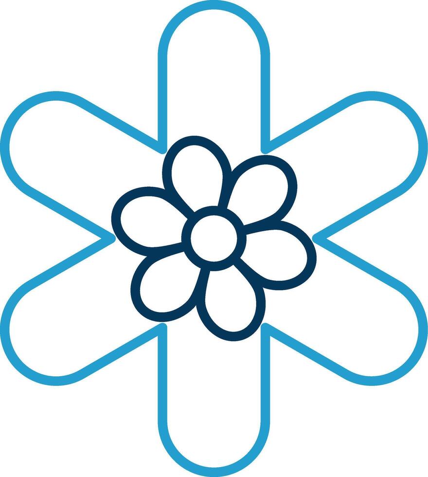 Gallardia Line Blue Two Color Icon vector