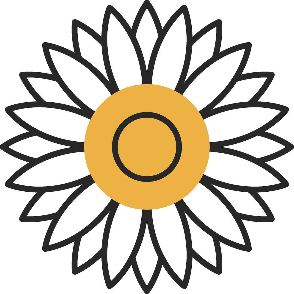 Dahlia Skined Filled Icon vector