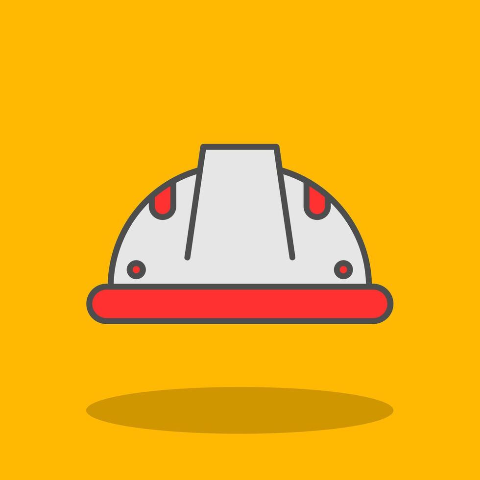 Construction Helmet Filled Shadow Icon vector