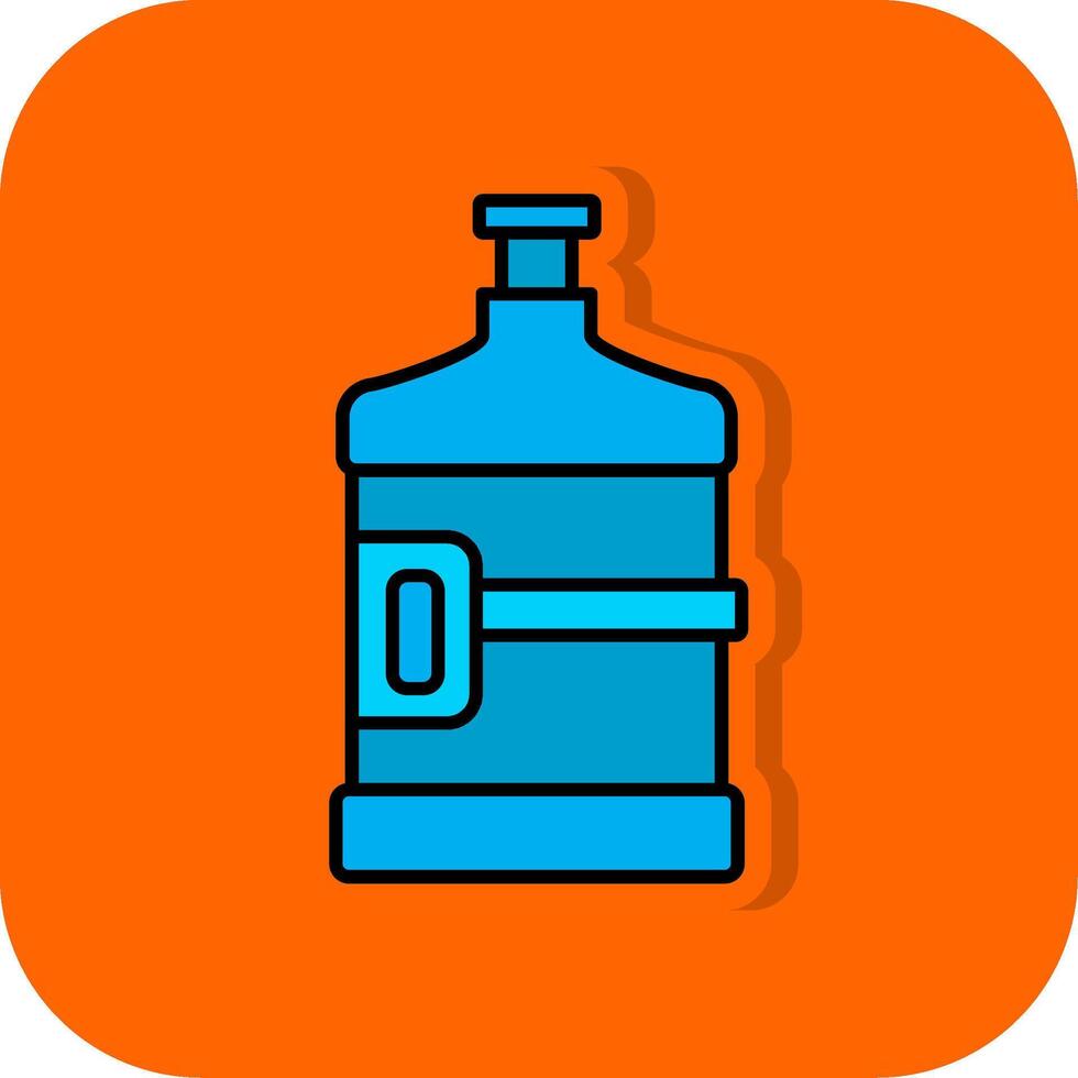 Water Flask Filled Orange background Icon vector