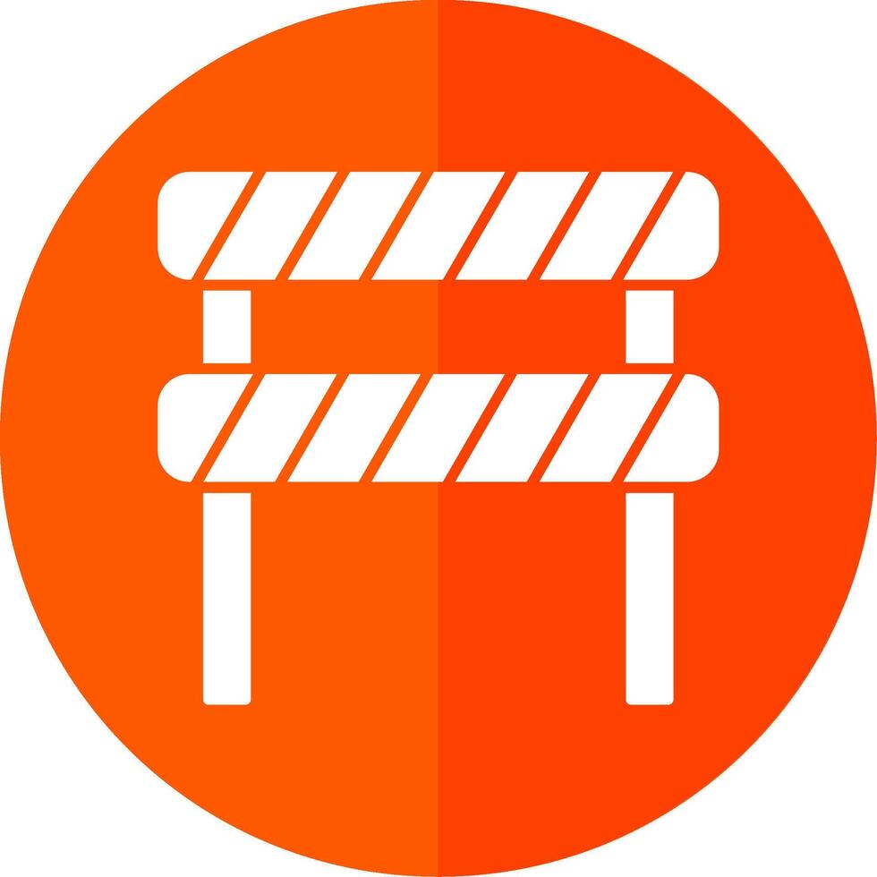 Road Block Glyph Red Circle Icon vector