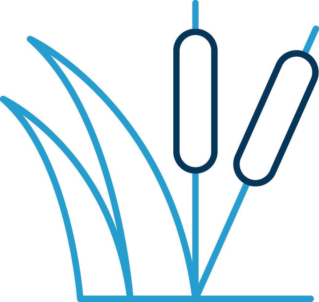Sedge Line Blue Two Color Icon vector