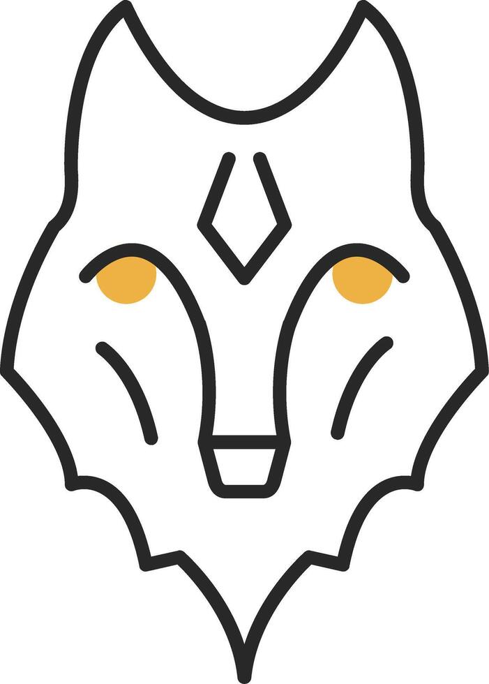 lobo desollado lleno icono vector