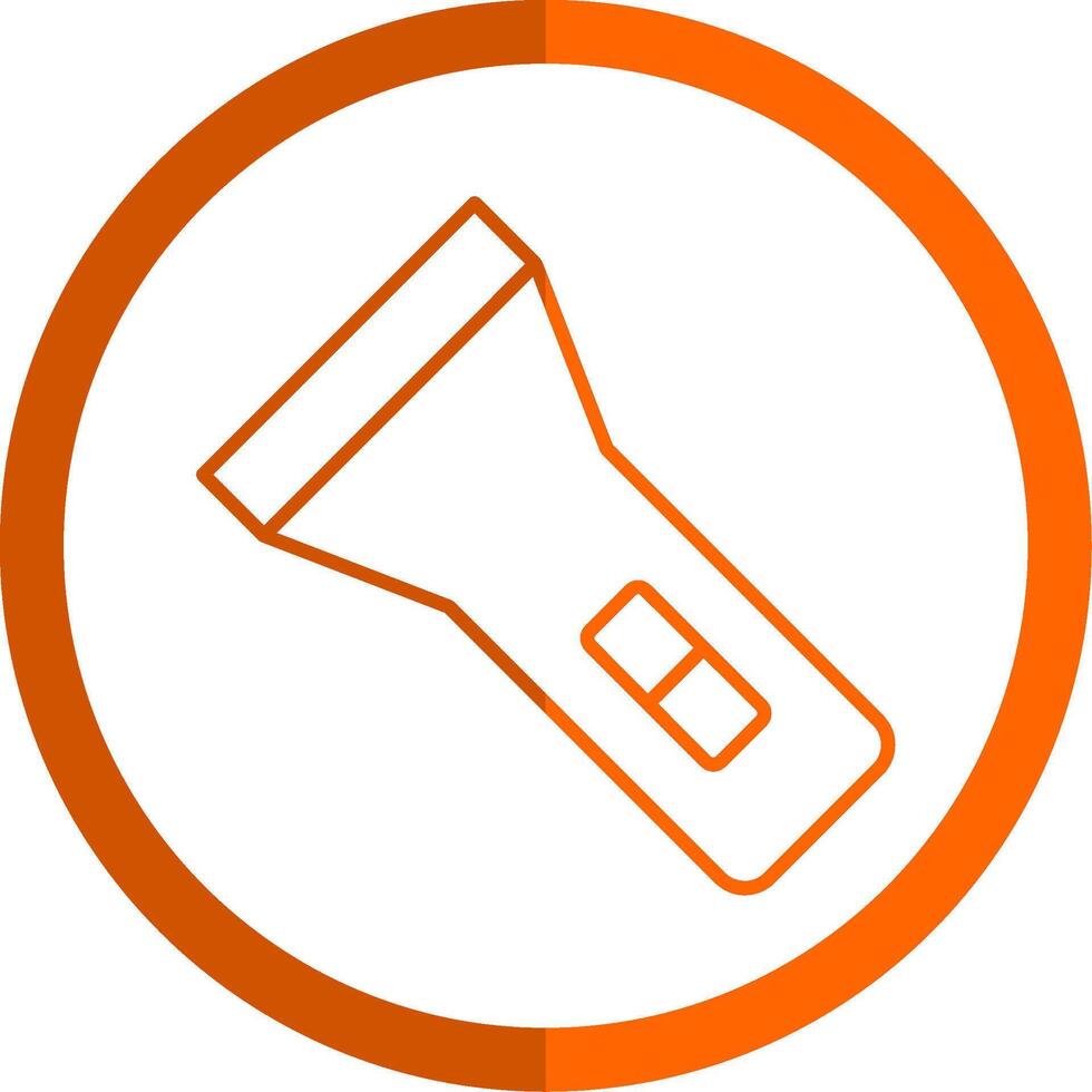 Torch Line Orange Circle Icon vector