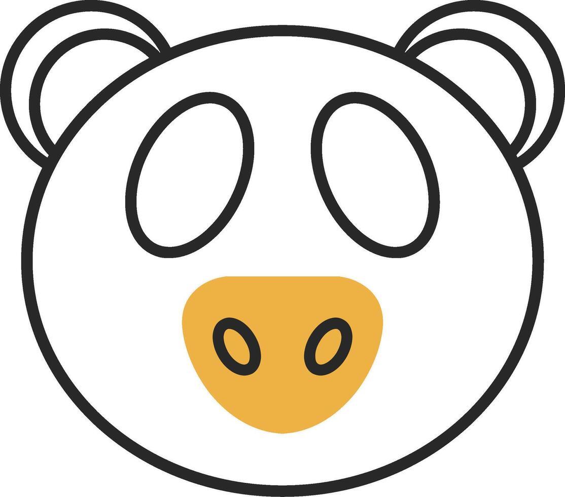 panda desollado lleno icono vector