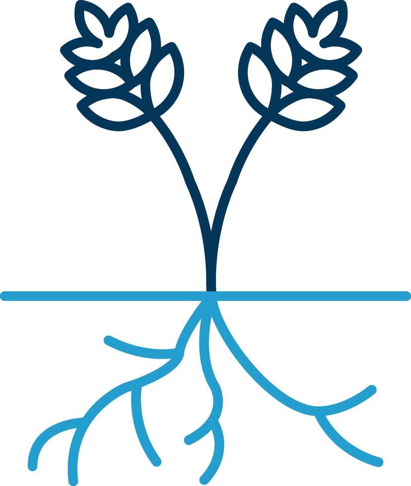 Root Line Blue Two Color Icon vector