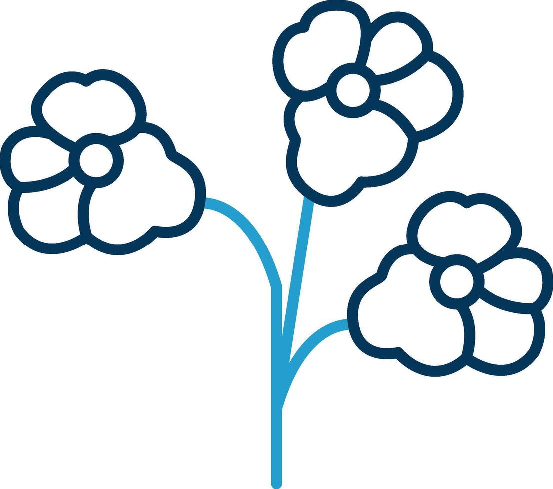 Dogbane Line Blue Two Color Icon vector