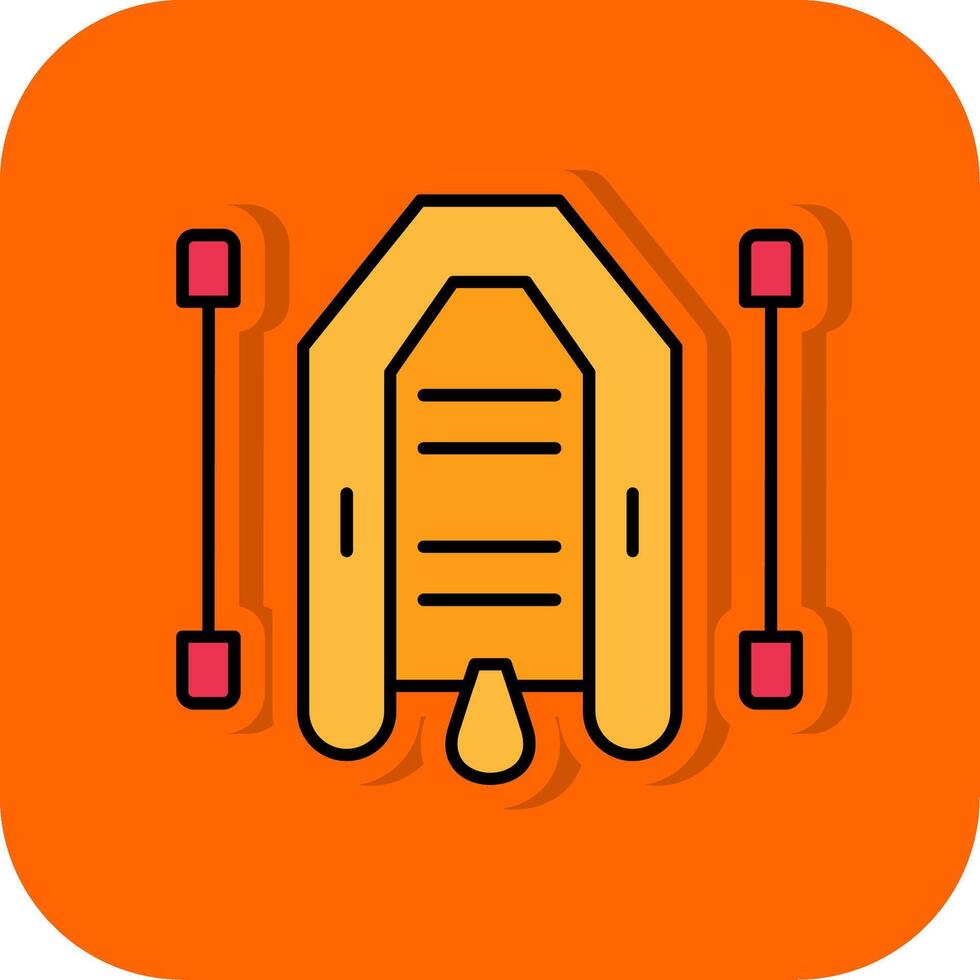 balsa lleno naranja antecedentes icono vector