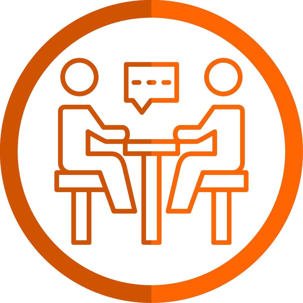 Meeting Line Orange Circle Icon vector