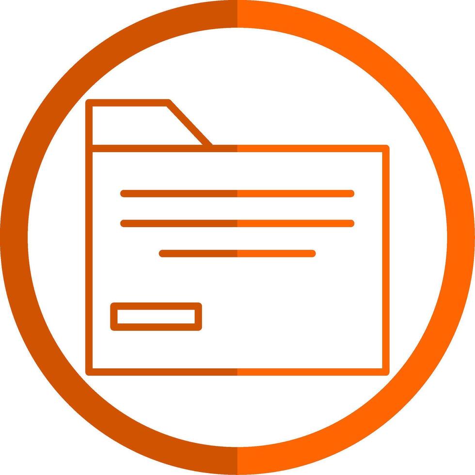 Folder Line Orange Circle Icon vector