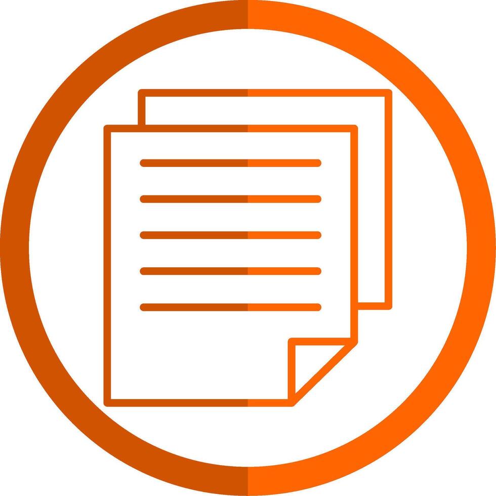 Files Line Orange Circle Icon vector