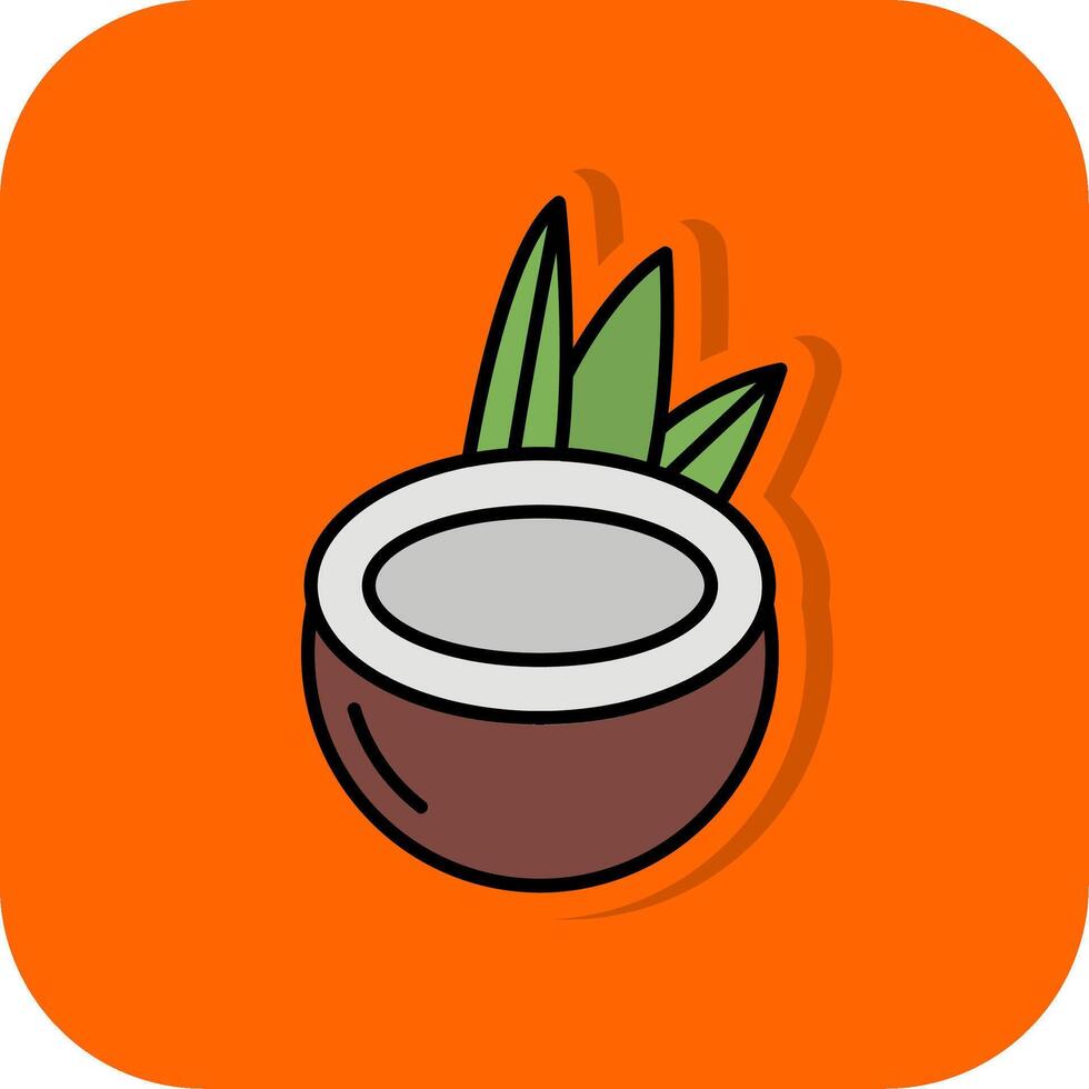 Coco lleno naranja antecedentes icono vector
