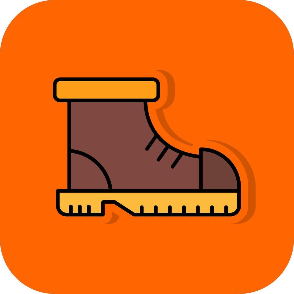 Boot Filled Orange background Icon vector
