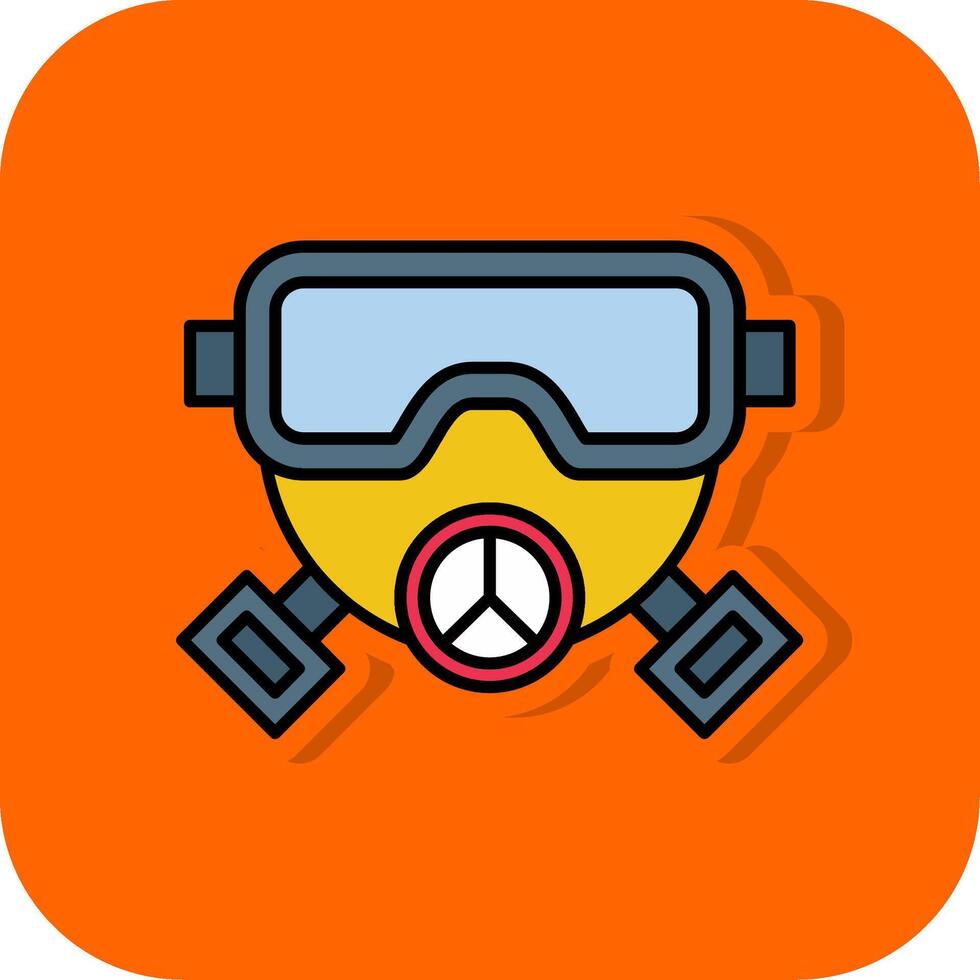 Gas Mask Filled Orange background Icon vector