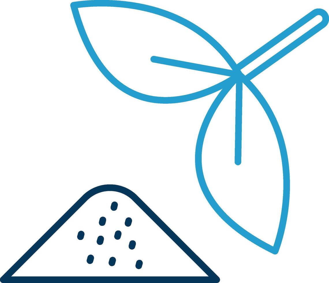 Herbal Line Blue Two Color Icon vector