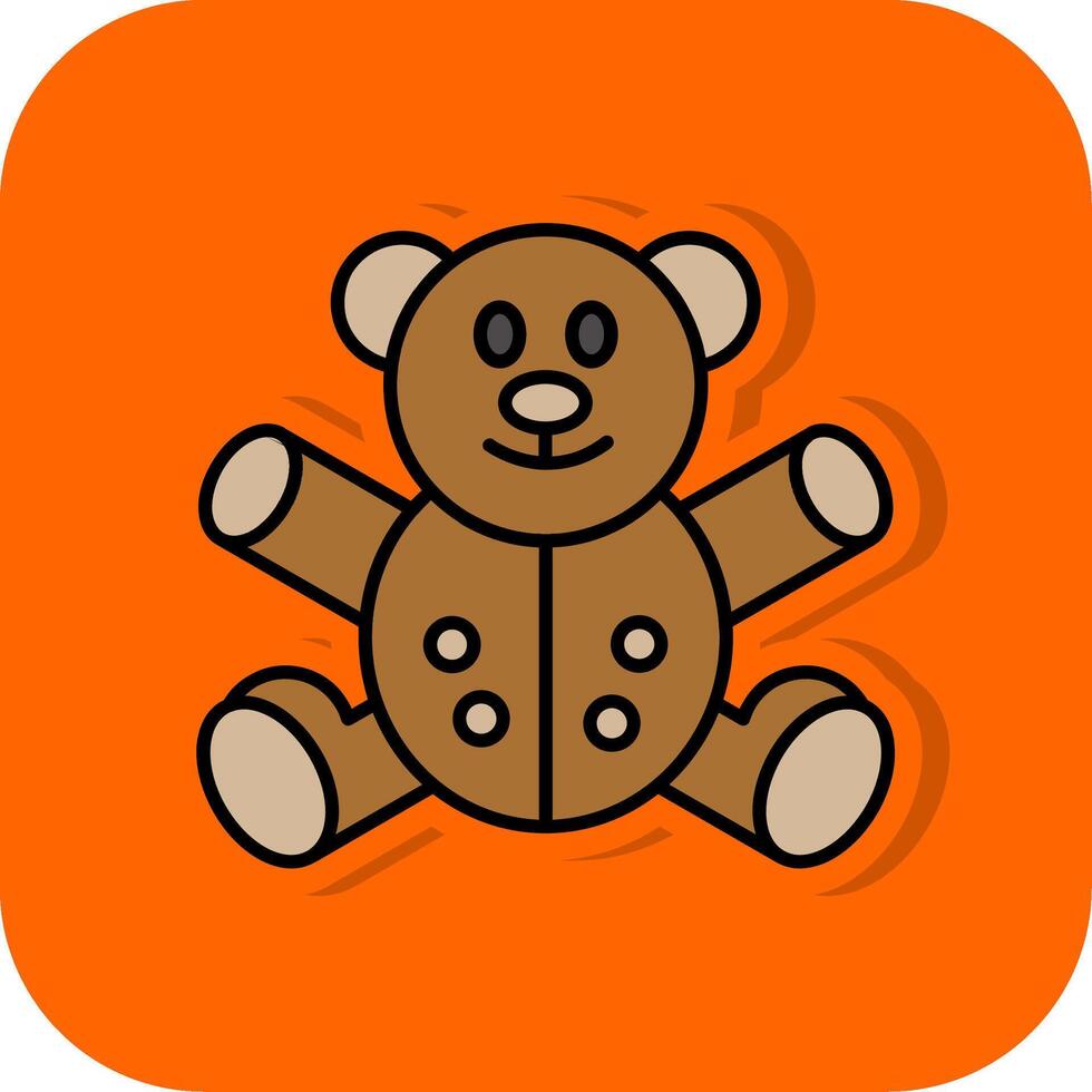 Bear Filled Orange background Icon vector