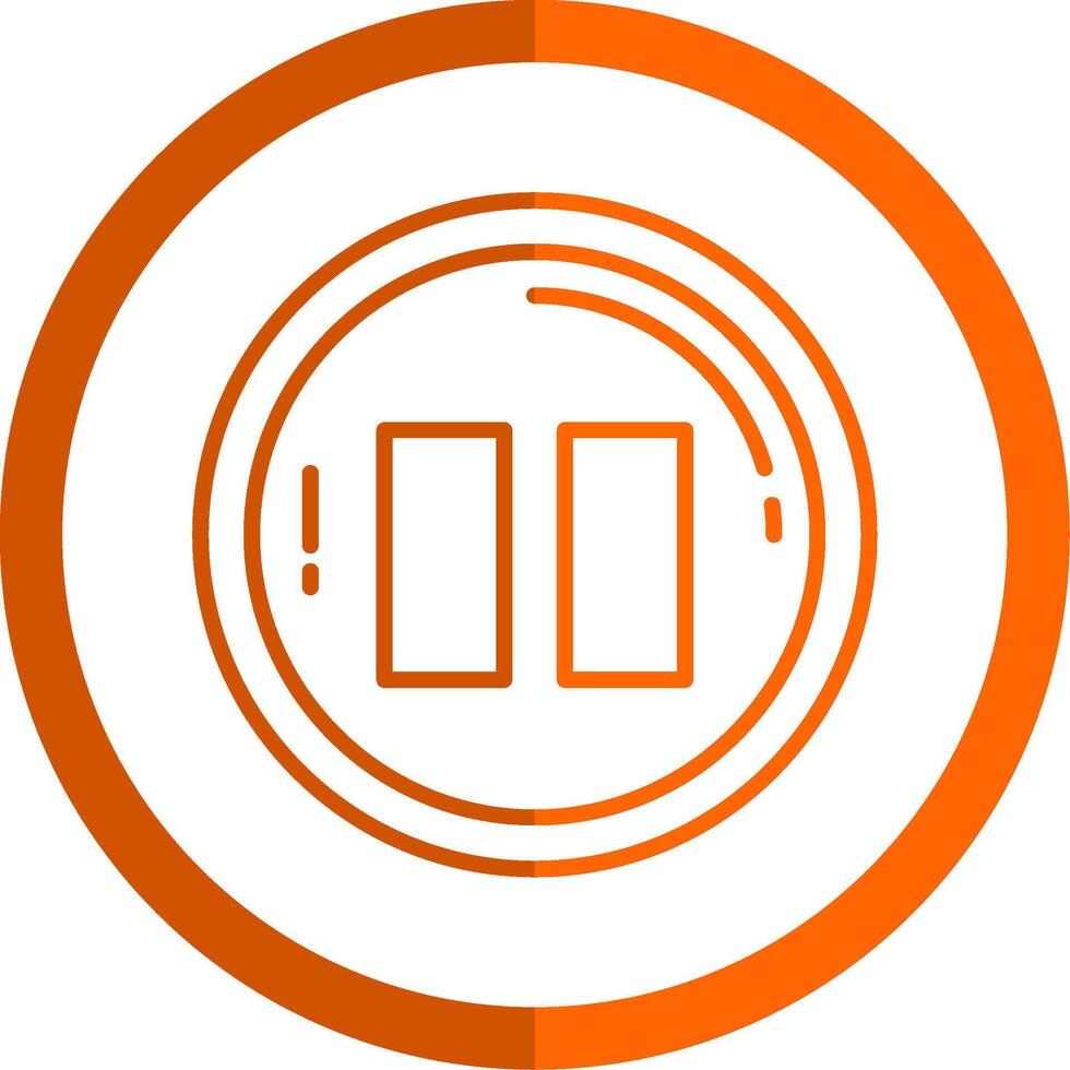 Pause Line Orange Circle Icon vector