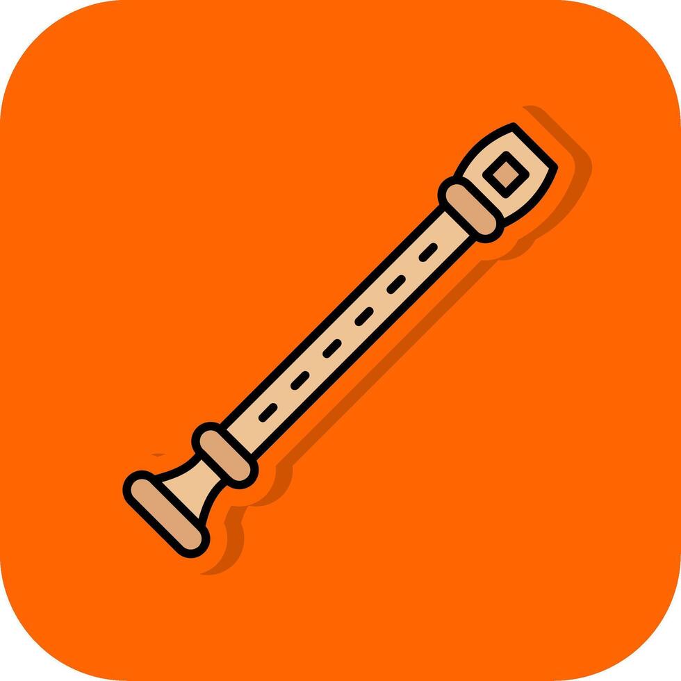 Flute Filled Orange background Icon vector