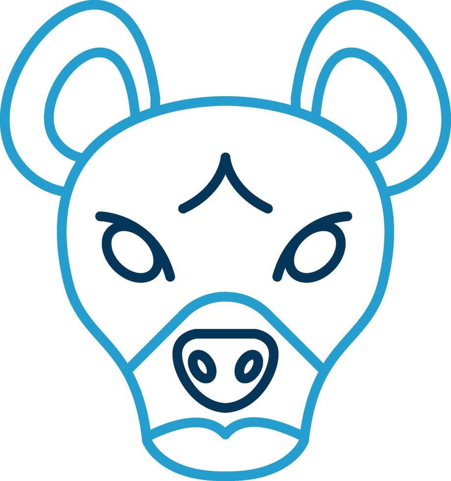 Hyena Line Blue Two Color Icon vector