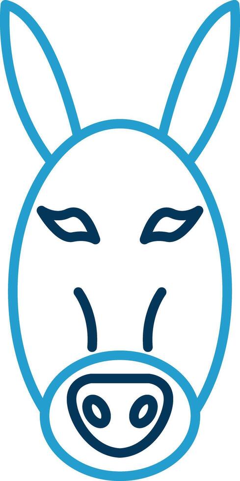 Donkey Line Blue Two Color Icon vector