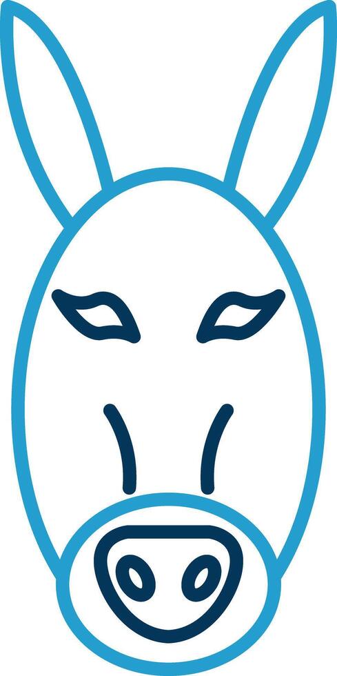 Donkey Line Blue Two Color Icon vector