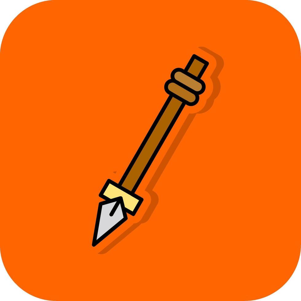 Spear Filled Orange background Icon vector